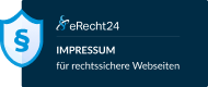 rechtssicheres Impressum - Logo eRecht24 rechtssichereres Impressum erstellt mit dem Impressums-Generator von eRecht24
